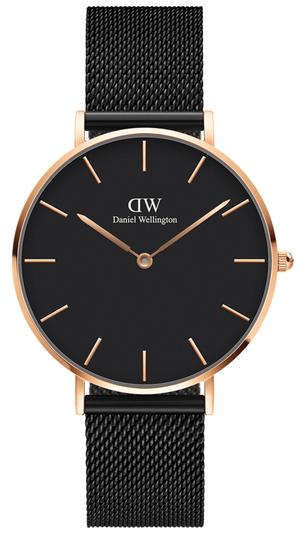  Shop Authentic Daniel Wellington Petite Ashfield Black Dial Black Mesh Strap Watch For Women - DW00100245 - Luxxuri