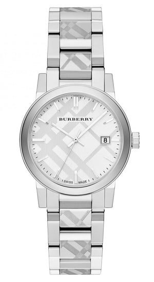  Shop Authentic Burberry The City White Dial Silver Steel Strap Watch for Women - BU9144 - Luxxuri
