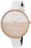  Shop Authentic Calvin Klein Rise White Dial White Leather Strap Watch for Women - K7A236LH - Luxxuri