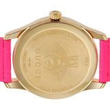  Shop Authentic Gucci G Timeless Quartz Pink Dial Pink Leather Strap Watch For Women - YA1264115 - Luxxuri