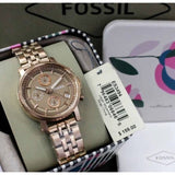  Shop Authentic Fossil Boyfriend Chronograph Brown Dial Rose Gold Steel Strap Watch for Women - ES3494 - Luxxuri