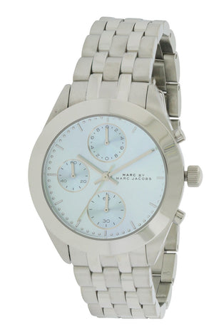  Shop Authentic Marc Jacobs Peeker Chronograph Silver Dial Silver Steel Strap Watch for Women - MBM3371 - Luxxuri