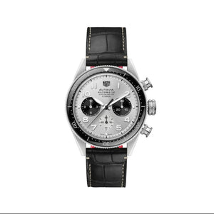  Shop Authentic Tag Heuer Autavia Chronometer Flyback Chronograph Silver Dial Black Leather Strap Watch for Men - CBE511B.FC8279 - Luxxuri