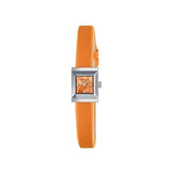  Shop Authentic Gucci G-Frame Square Mother of Pearl Orange Dial Orange Leather Strap Watch For Women - YA128532 - Luxxuri