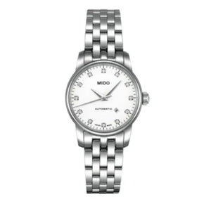 Shop Authentic Mido Baroncelli III Automatic Diamonds White Dial Silver Steel Strap Watch For Women - M7600.4.66.1 - Luxxuri