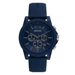  Shop Authentic Armani Exchange Outerbanks Chronograph Blue Dial Blue Silicone Strap Watch For Men - AX7128 - Luxxuri