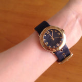  Shop Authentic Marc Jacobs Blade Blue Dial Blue Leather Strap Watch for Women - MBM1224 - Luxxuri