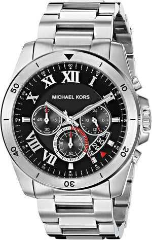  Shop Authentic Michael Kors Brecken Chronograph Quartz Black Dial Silver Steel Strap Watch For Men - MK8438 - Luxxuri