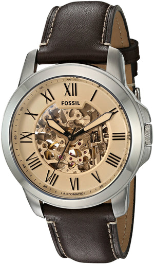  Shop Authentic Fossil Grant Chronograph Cream Dial Brown Leather Strap Watch for Men - ME3122 - Luxxuri