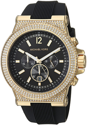  Shop Authentic Michael Kors Dylan Chronograph Black Dial Black Rubber Strap Watch For Women - MK8556 - Luxxuri