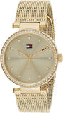  Shop Authentic Tommy Hilfiger Lynn Quartz Gold Dial Gold Mesh Bracelet Watch For Women - 1781864 - Luxxuri