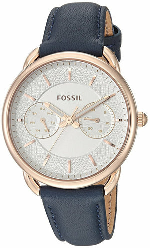  Shop Authentic Fossil Tailor White Dial Blue Leather Strap Watch for Women - ES4260 - Luxxuri