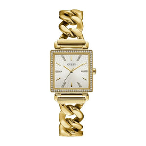  Shop Authentic Guess Vanity Diamonds Silver Dial Gold Steel Strap Watch for Women - W1030L2 - Luxxuri