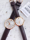  Shop Authentic Movado Ultra Slim White Dial Brown Leather Strap Watch For Men - 0607089 - Luxxuri