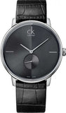  Shop Authentic Calvin Klein Accent Black Dial Black Leather Strap Watch for Men - K2Y211C3 - Luxxuri