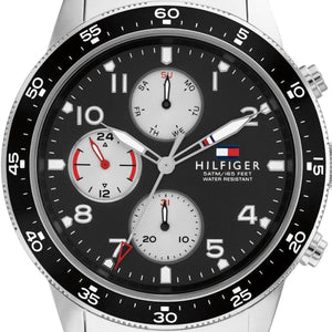  Shop Authentic Tommy Hilfiger Jimmy Multifunction Black Dial Silver Steel Strap Watch For Men  - 1791950 - Luxxuri