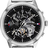  Shop Authentic Tommy Hilfiger Henry Chronograph Black Dial Silver Steel Strap Watch For Men - 1710477 - Luxxuri
