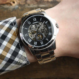  Shop Authentic Fossil Grant Skeleton Black Dial Silver Steel Strap Watch for Men - ME3055 - Luxxuri