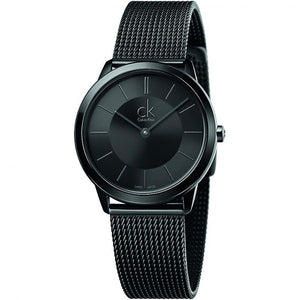  Shop Authentic Calvin Klein Minimal Black Dial Black Mesh Bracelet Watch for Men - K3M224B1 - Luxxuri