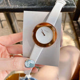  Shop Authentic Calvin Klein Chic White Dial White Leather Strap Watch for Women - K7N236K2 - Luxxuri