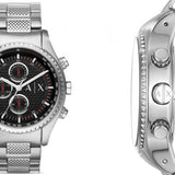  Shop Authentic Armani Exchange The Driver Chronograph Black Dial Silver Steel Strap Watch For Men - AX1612 - Luxxuri