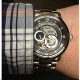  Shop Authentic Bulova BVA Dual Aperture Black Dial Silver Steel Strap Watch for Men - 96A119 - Luxxuri