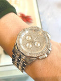  Shop Authentic Bulova Crystal Collection Pave Silver Dial with Crystals Silver Steel Strap Watch for Men - 96C134 - Luxxuri