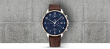  Shop Authentic Tommy Hilfiger West Chronograph Blue Dial Brown Leather Strap Watch For Men - 1791712 - Luxxuri
