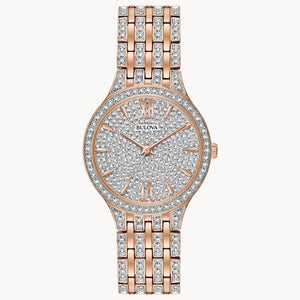  Shop Authentic Bulova Crystal Collection Silver Crystals Dial Two Tone Steel Strap Watch for Women - 98L235 - Luxxuri