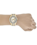 Shop Authentic Bulova Crystal Collection Champagne Dial Two Tone Steel Strap Watch for Women - 98B174 - Luxxuri