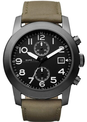  Shop Authentic Marc Jacobs Larry Chronograph Black Dial Grey Leather Strap Watch for Men - MBM5034 - Luxxuri