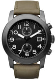 Marc Jacobs Larry Chronograph Black Dial Grey Leather Strap Watch for Men - MBM5034