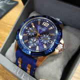  Shop Authentic Guess Oasis Blue Dial Blue & Rose Gold Stainless Steel Strap Watch For Men - W0366G4 - Luxxuri