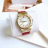  Shop Authentic Versace Greca Silver Dial Red Leather Strap Watch for Women - VEVH00420 - Luxxuri