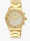  Shop Authentic Guess Confetti Diamonds Silver Dial Gold Steel Strap Watch for Women - W0774L5 - Luxxuri