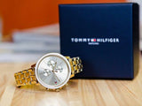  Shop Authentic Tommy Hilfiger Madison Quartz Gold Dial Gold Steel Strap Watch For Women - 1782189 - Luxxuri