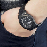  Shop Authentic Marc Jacobs Larry Chronograph Black Dial Black Steel Strap Watch for Men - MBM5052 - Luxxuri