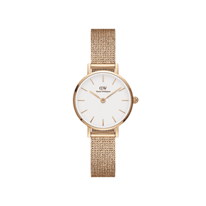  Shop Authentic Daniel Wellington Petite Melrose White Dial Rose Gold Mesh Strap Watch For Women - DW00100305 - Luxxuri