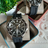 Shop Authentic Fossil Bannon Multifunction Black Dial Black Silicone Strap Watch for Men - BQ2494 - Luxxuri