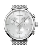  Shop Authentic Calvin Klein High Noon Silver Dial Silver Mesh Bracelet Watch for Men - K8M27126 - Luxxuri