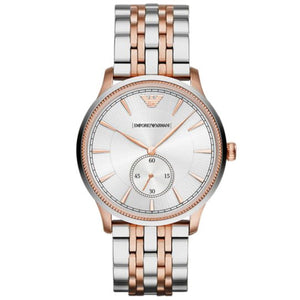  Shop Authentic Emporio Armani Classic Silver Dial Two Tone Steel Strap Watch For Men - AR1839 - Luxxuri