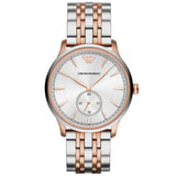  Shop Authentic Emporio Armani Classic Silver Dial Two Tone Steel Strap Watch For Men - AR1839 - Luxxuri