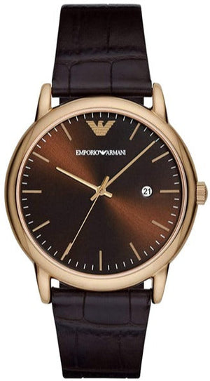  Shop Authentic Emporio Armani Luigi Classic Brown Dial Brown Leather Strap Watch For Men - AR2503 - Luxxuri