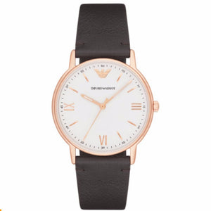  Shop Authentic Emporio Armani Dress Quartz White Dial Brown Leather Strap Watch For Men - AR11011 - Luxxuri