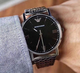  Shop Authentic Emporio Armani Kappa Black Dial Silver Steel Strap Watch For Men - AR11152 - Luxxuri