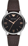  Shop Authentic Emporio Armani Kappa Quartz Black Dial Brown Leather Strap Watch For Men - AR11153 - Luxxuri