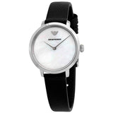 Shop Authentic Emporio Armani Modern White Dial Black Leather Strap Watch For Women - AR11159 - Luxxuri
