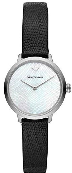  Shop Authentic Emporio Armani Modern White Dial Black Leather Strap Watch For Women - AR11159 - Luxxuri