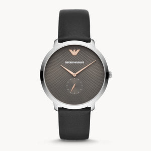  Shop Authentic Emporio Armani Modern Slim Quartz Grey Dial Black Leather Strap Watch For Men - AR11162 - Luxxuri
