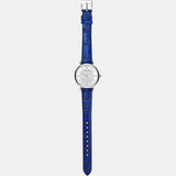  Shop Authentic Emporio Armani Gianni T Bar Quartz Crystals Silver Dial Blue Leather Strap Watch For Women - AR11344 - Luxxuri